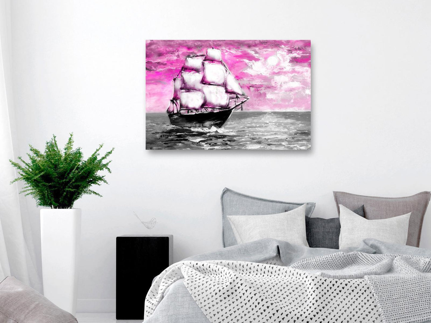 Schilderij - Spring Cruise (1 Part) Wide Pink