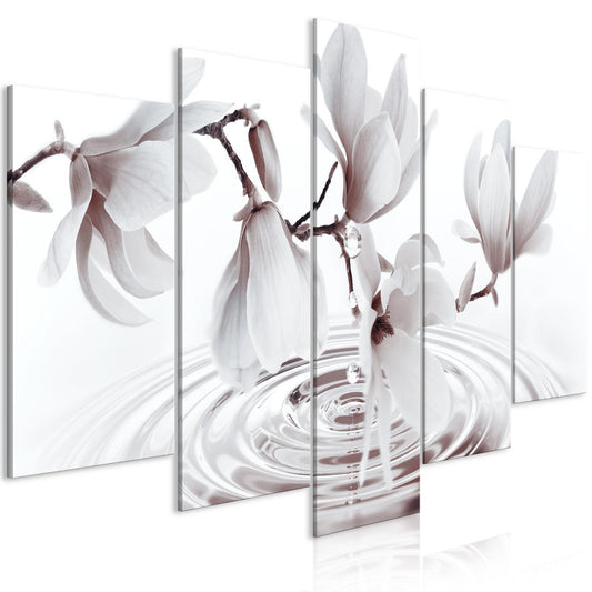 Painting - Magnolias over Water (5 Parts) Wide Grey