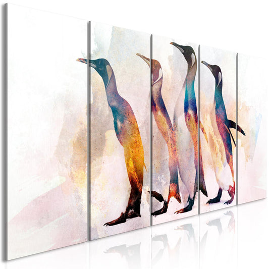 Gemälde - Wandernder Pinguin (5 Teile) Schmal