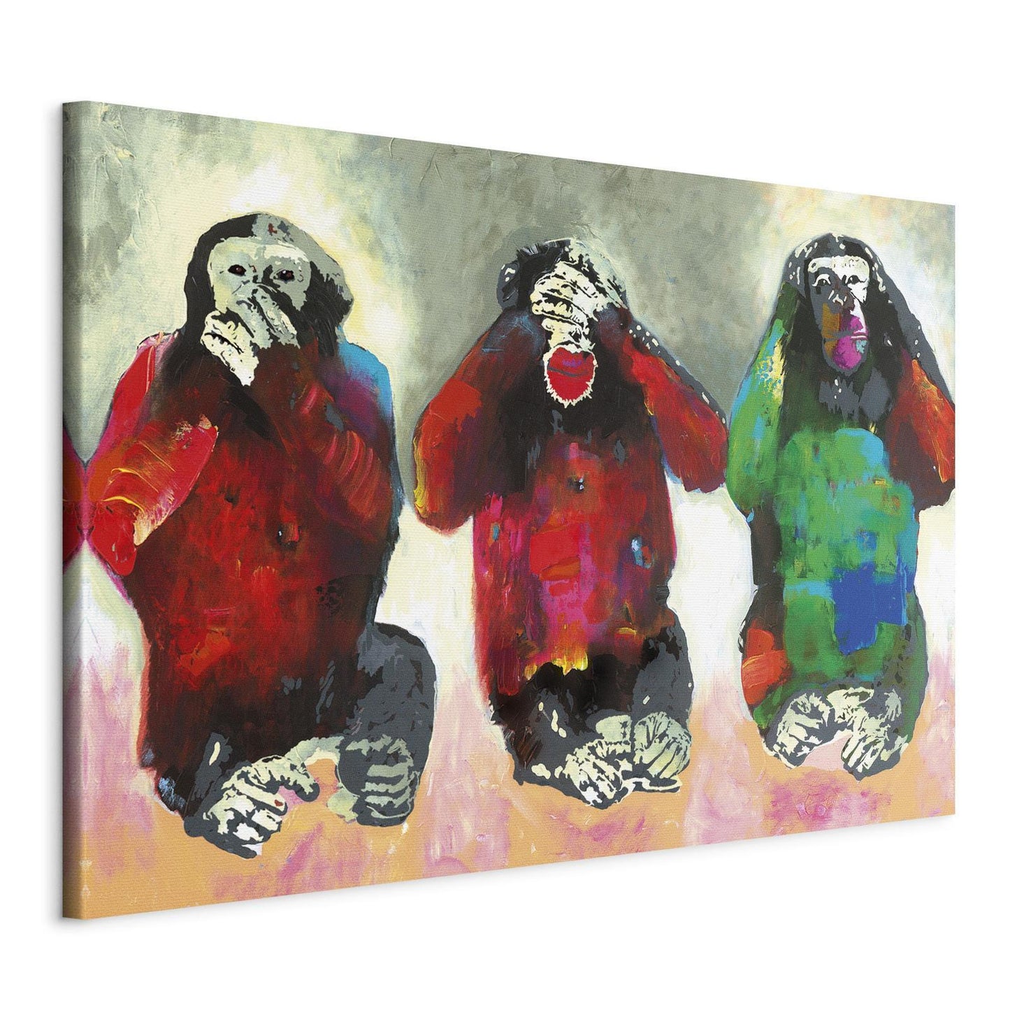 Gemälde - Drei weise Affen