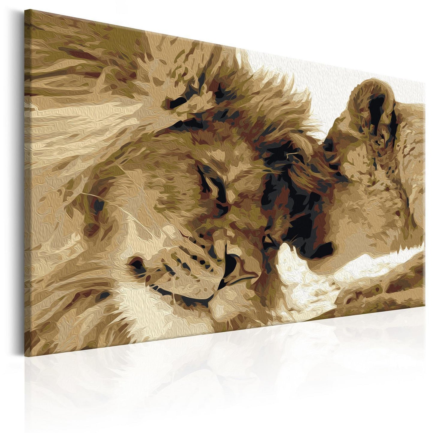 Doe-het-zelf op canvas schilderen - Lions In Love