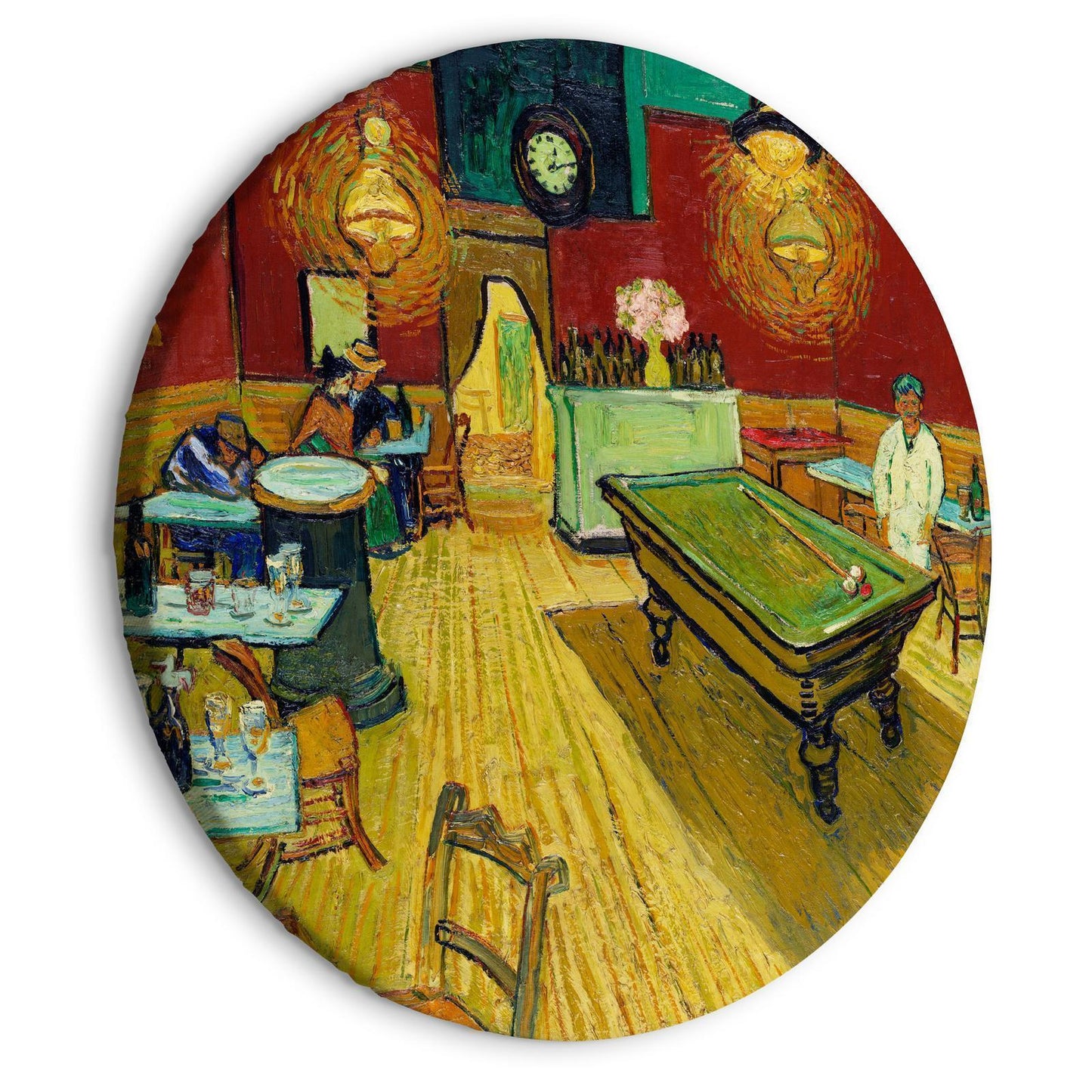Rond schilderij - The Night Café (Vincent van Gogh)
