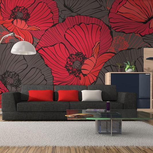 Photo Wallpaper - Pleated poppies