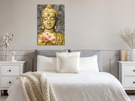 DIY painting on canvas - Golden Statue 