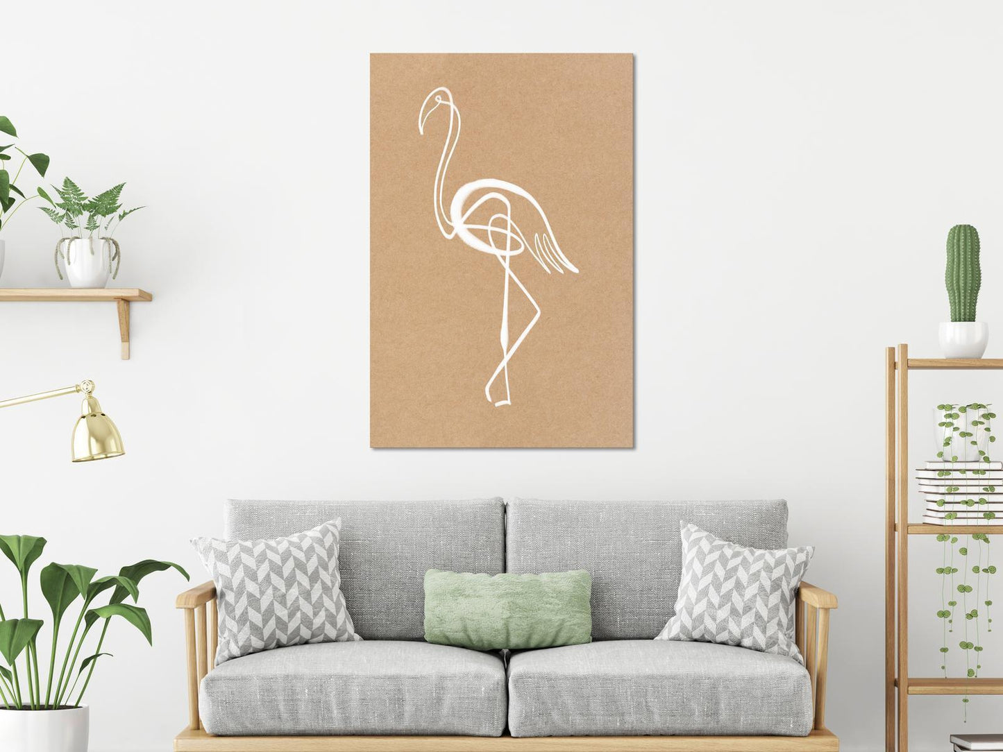 Schilderij - White Flamingo (1 Part) Vertical