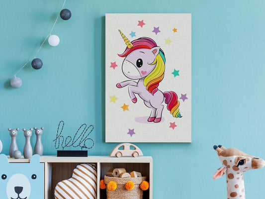 Doe-het-zelf op canvas schilderen - Rainbow Unicorn