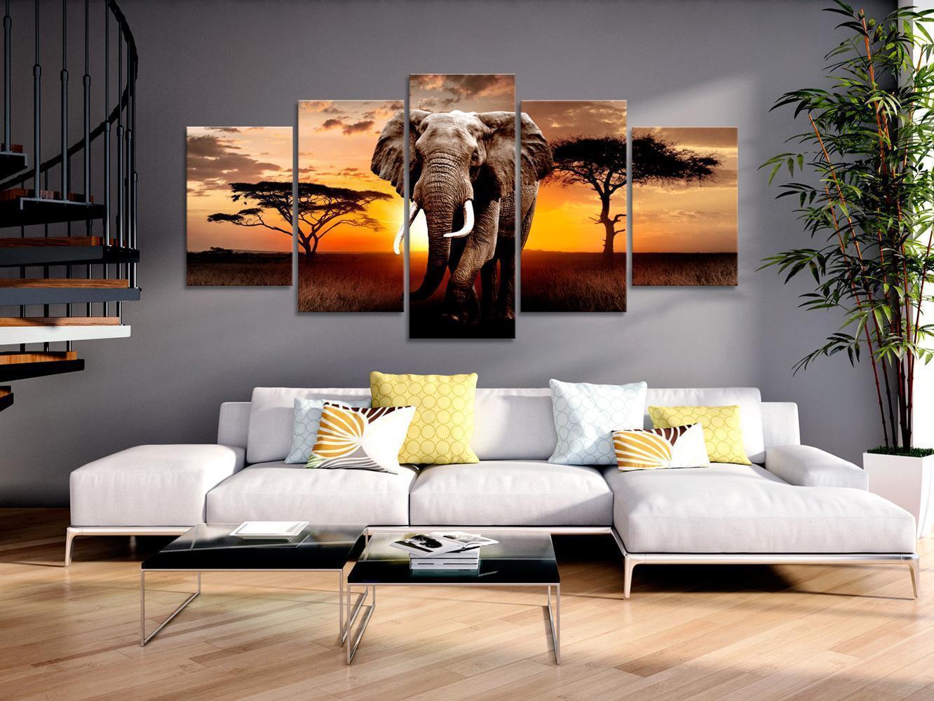 Schilderij - Elephant Migration