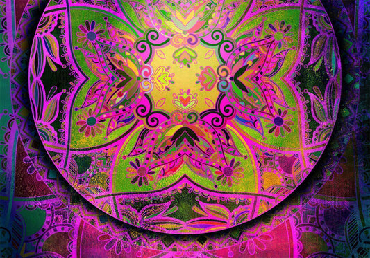 Self-adhesive photo wallpaper - Mandala: Pink Expression