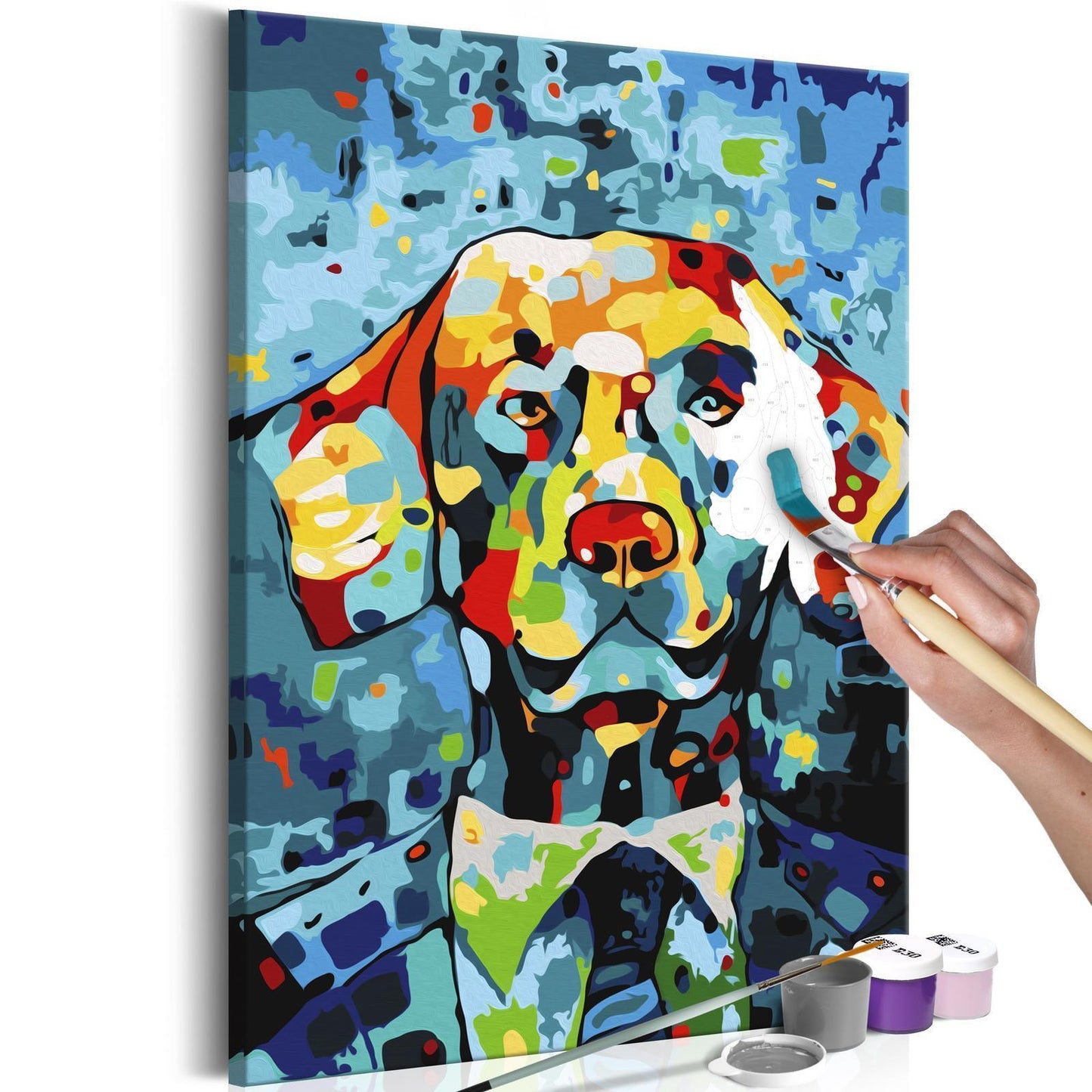 DIY-Gemälde auf Leinwand – Hundeporträt 