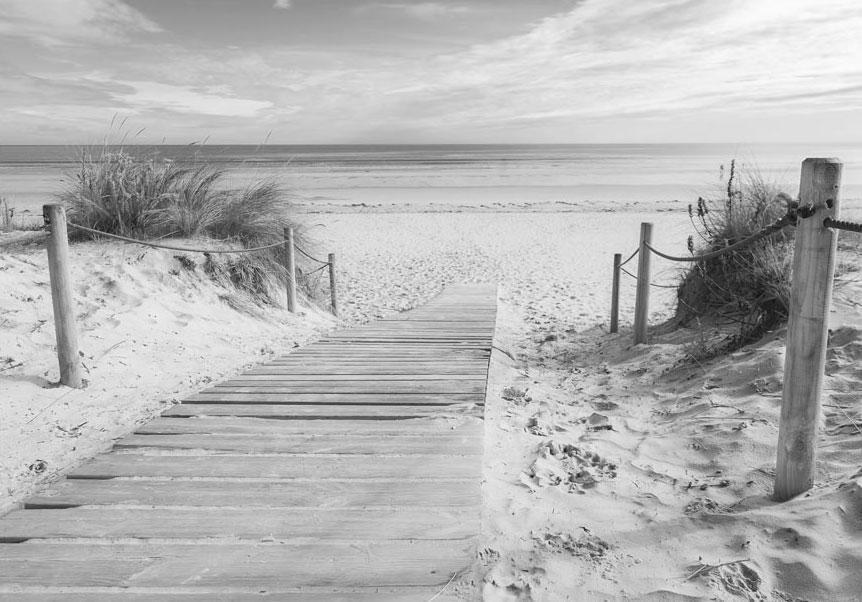 Photo wallpaper - On the beach - black and white