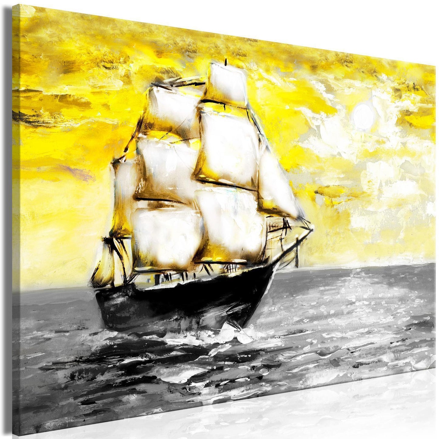 Schilderij - Spring Cruise (1 Part) Wide Yellow