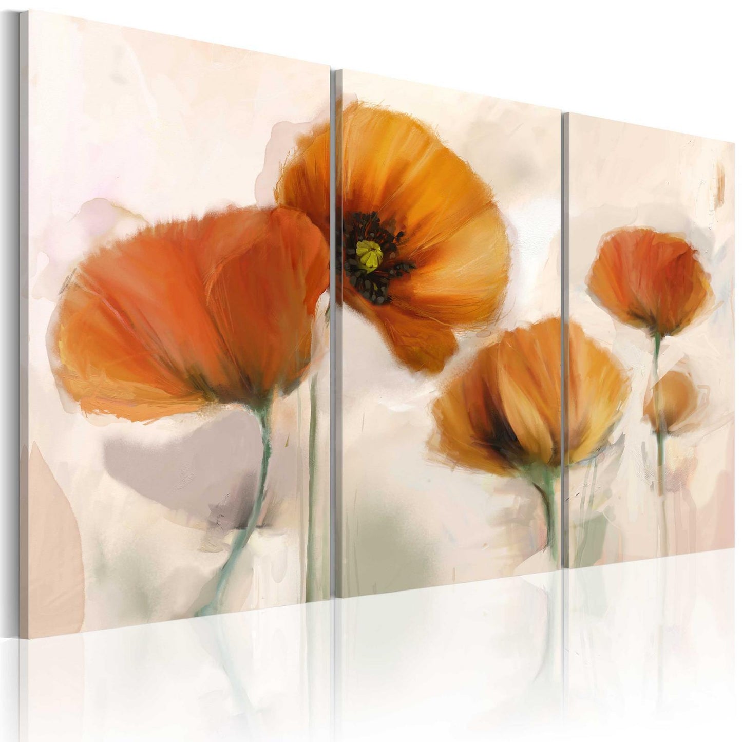 Painting - Artistic poppies - triptych