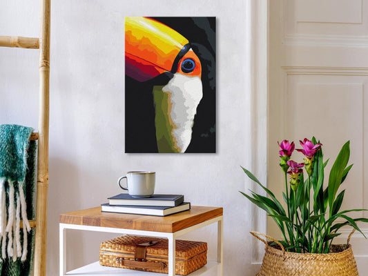 DIY painting on canvas - Toucan 