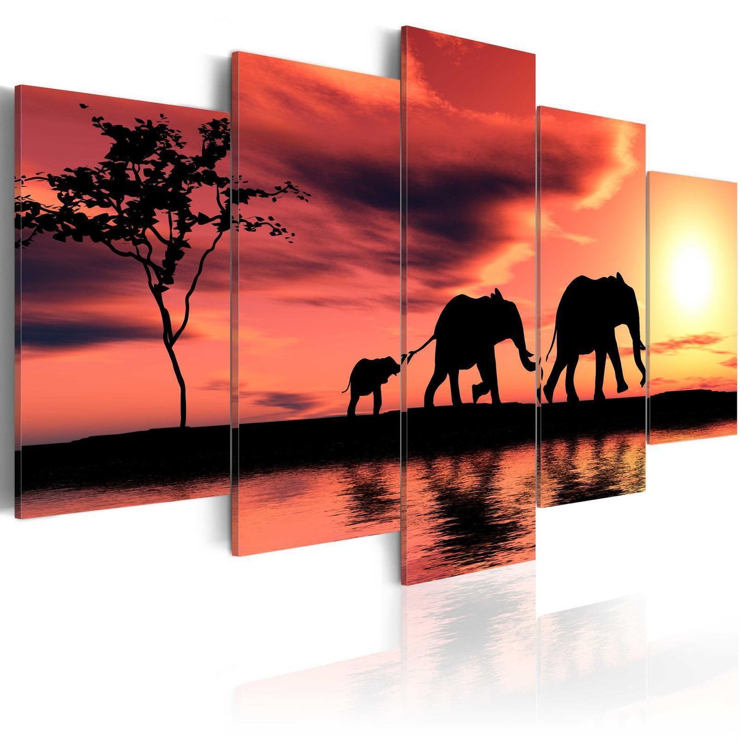 Gemälde - Afrikanische Elefantenfamilie