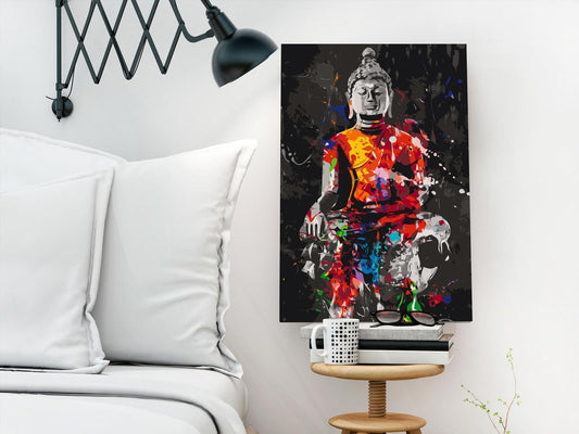DIY-Gemälde auf Leinwand – Buddha in Farben 