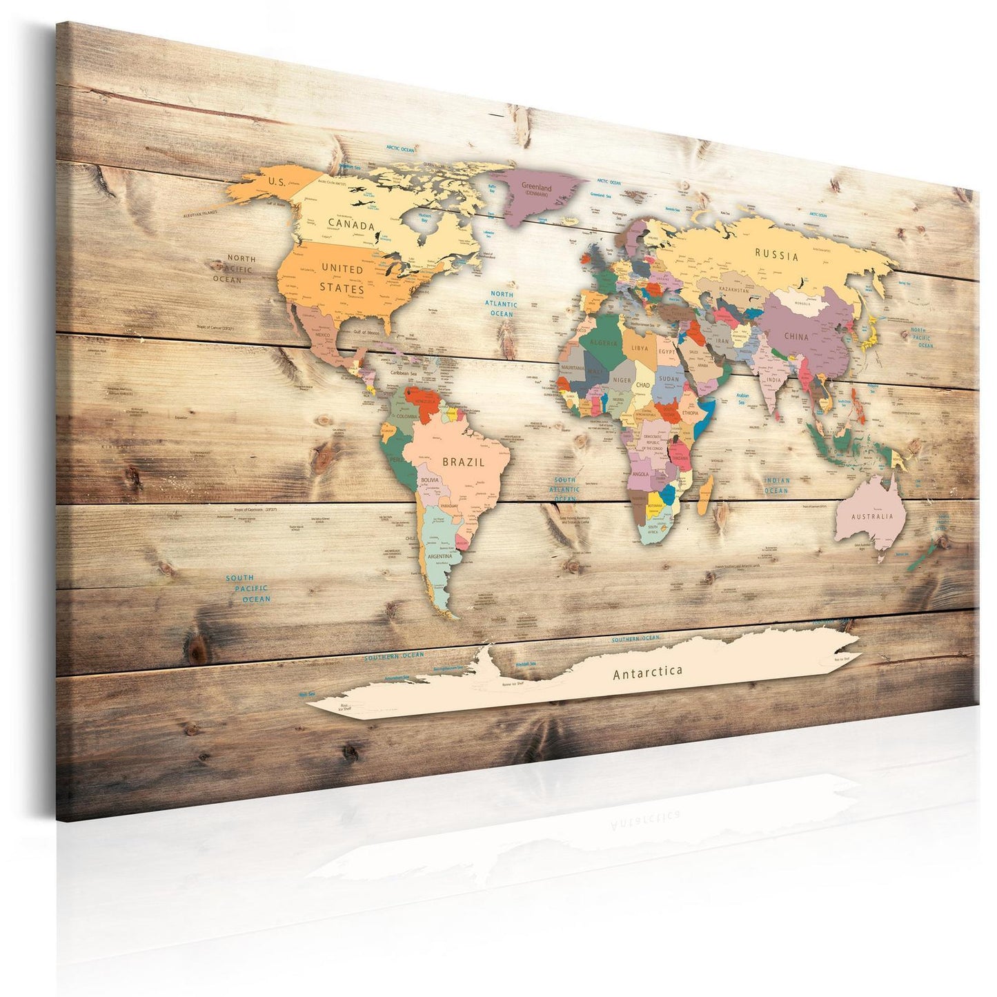 Gemälde - Weltkarte: Bunte Kontinente