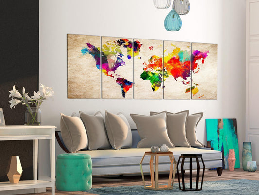 Painting - World Map: Painted World