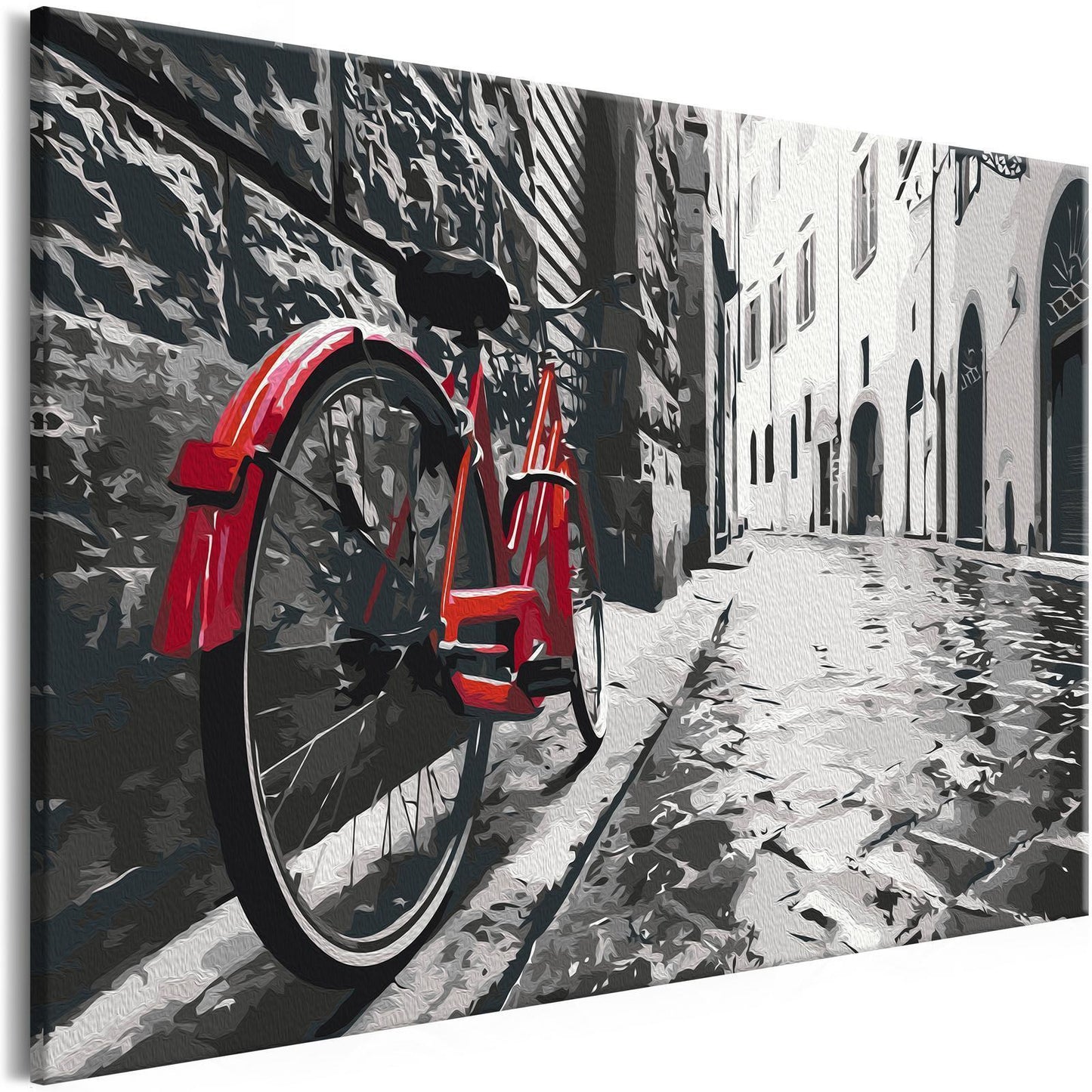 DIY painting on canvas - Red Bike 