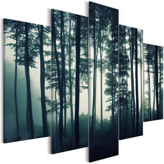 Gemälde - Dunkler Wald (5 Teile) Breit