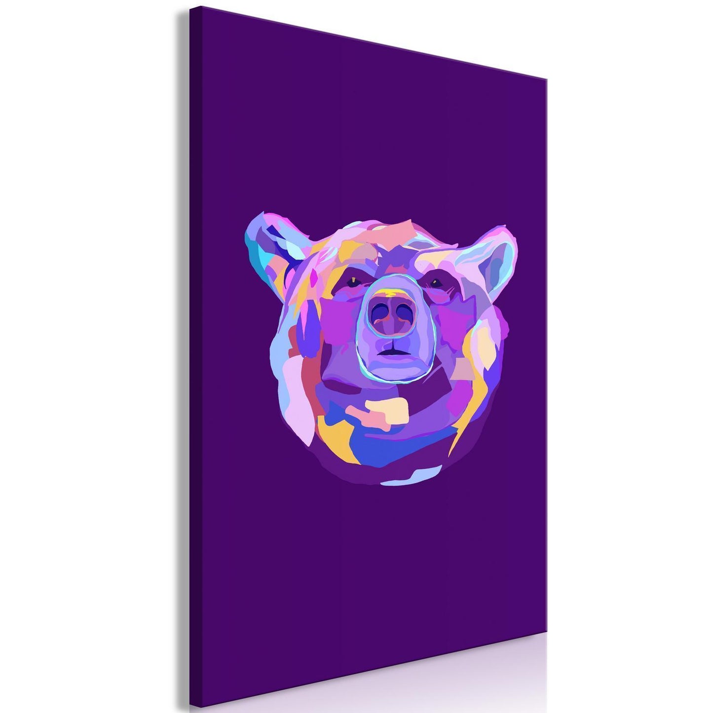 Schilderij - Colourful Bear (1 Part) Vertical