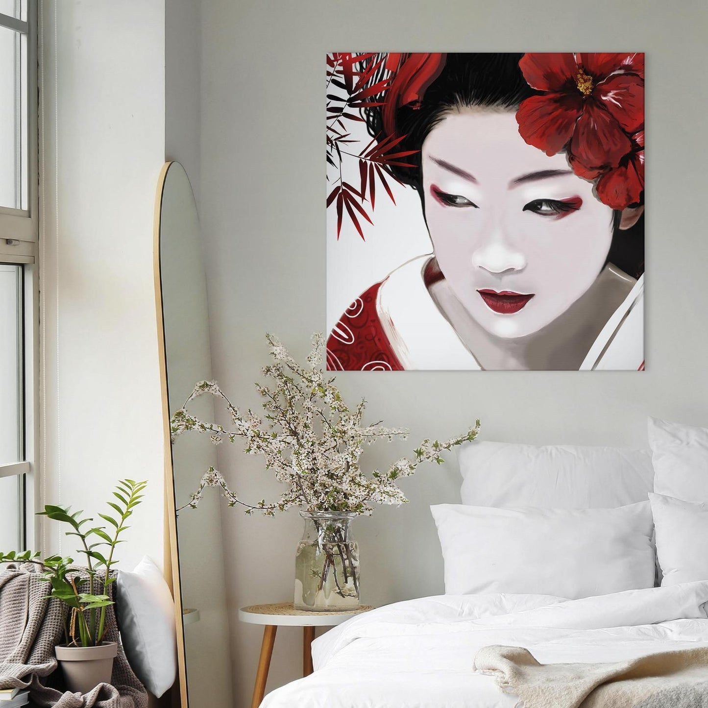 Schilderij - Japanese Geisha