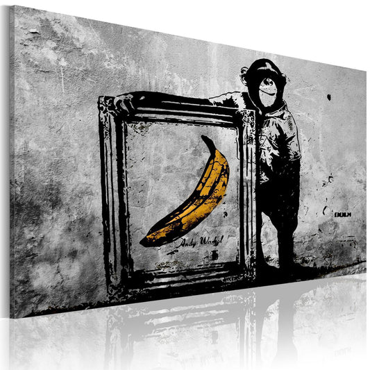 Gemälde – Inspiriert von Banksy – Schwarz und Weiß
