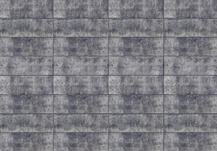 Fotobehang - Grey fortress - background with regular rectangles with concrete texture