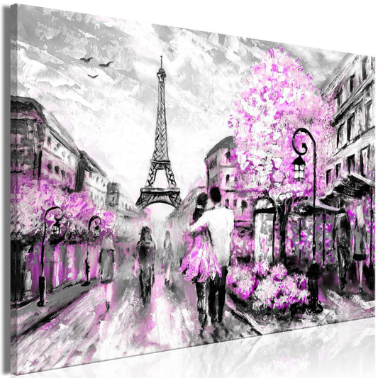 Schilderij - Colourful Rendez-Vous (1 Part) Wide Pink