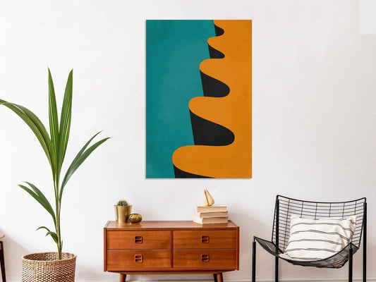 Gemälde - Orange Welle (1 Teil) Vertikal