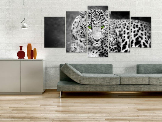 Gemälde – Leopard – Schwarz-Weiß