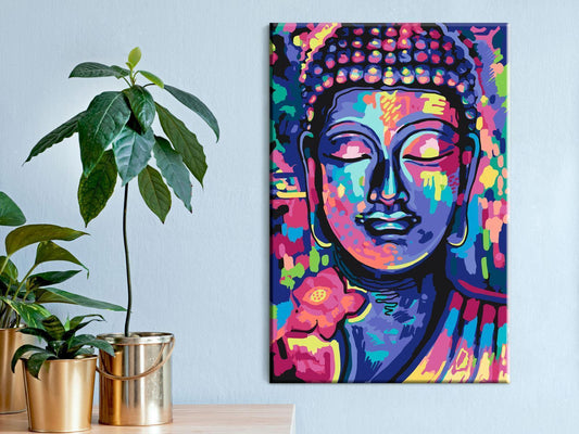DIY-Leinwandgemälde – Buddhas verrückte Farben 