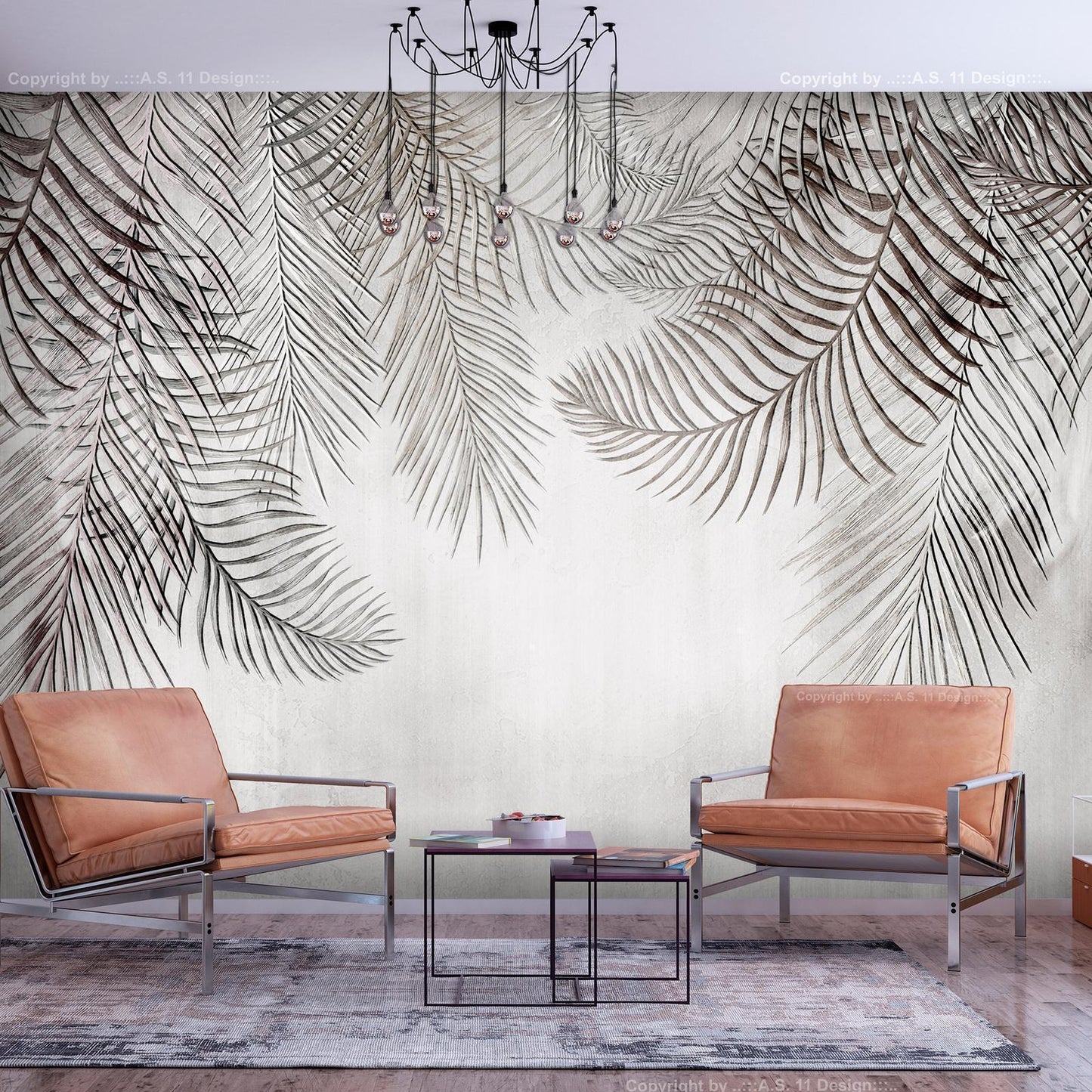 Self-adhesive photo wallpaper - Night Palm Trees