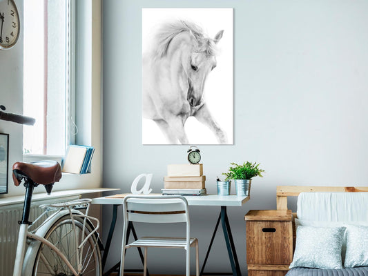 Gemälde - Weißes Pferd (1 Teil) Vertikal