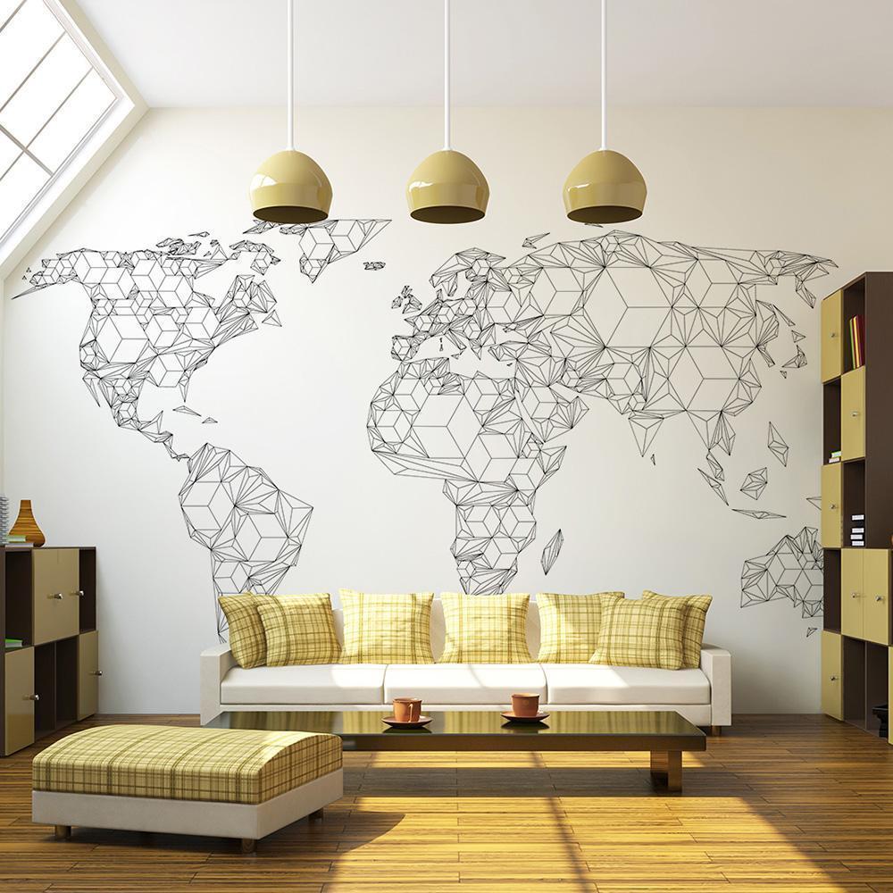 Wall Mural - Map of the World - white solids