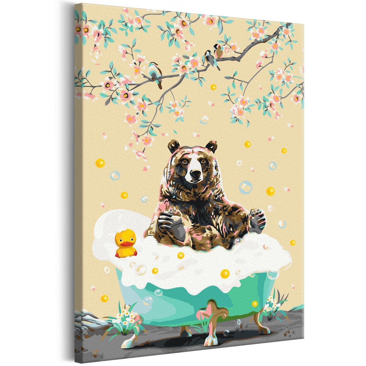 Doe-het-zelf op canvas schilderen - Bathing Bear