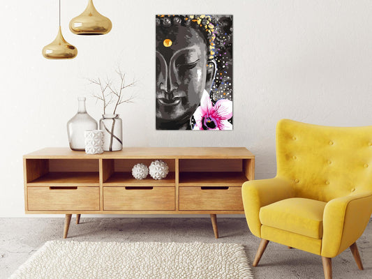 DIY-Leinwandgemälde – Buddha und Blume 