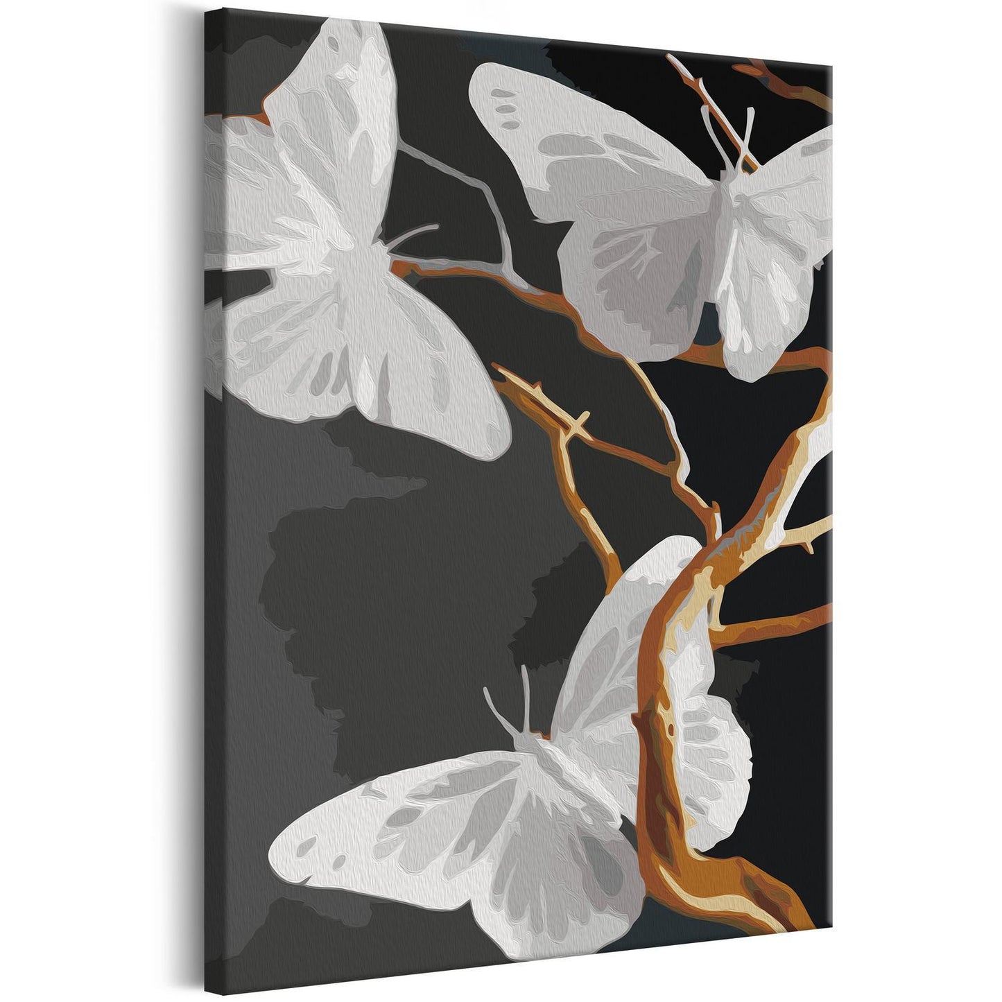 DIY-Leinwandgemälde – Schmetterlinge auf einem Zweig 