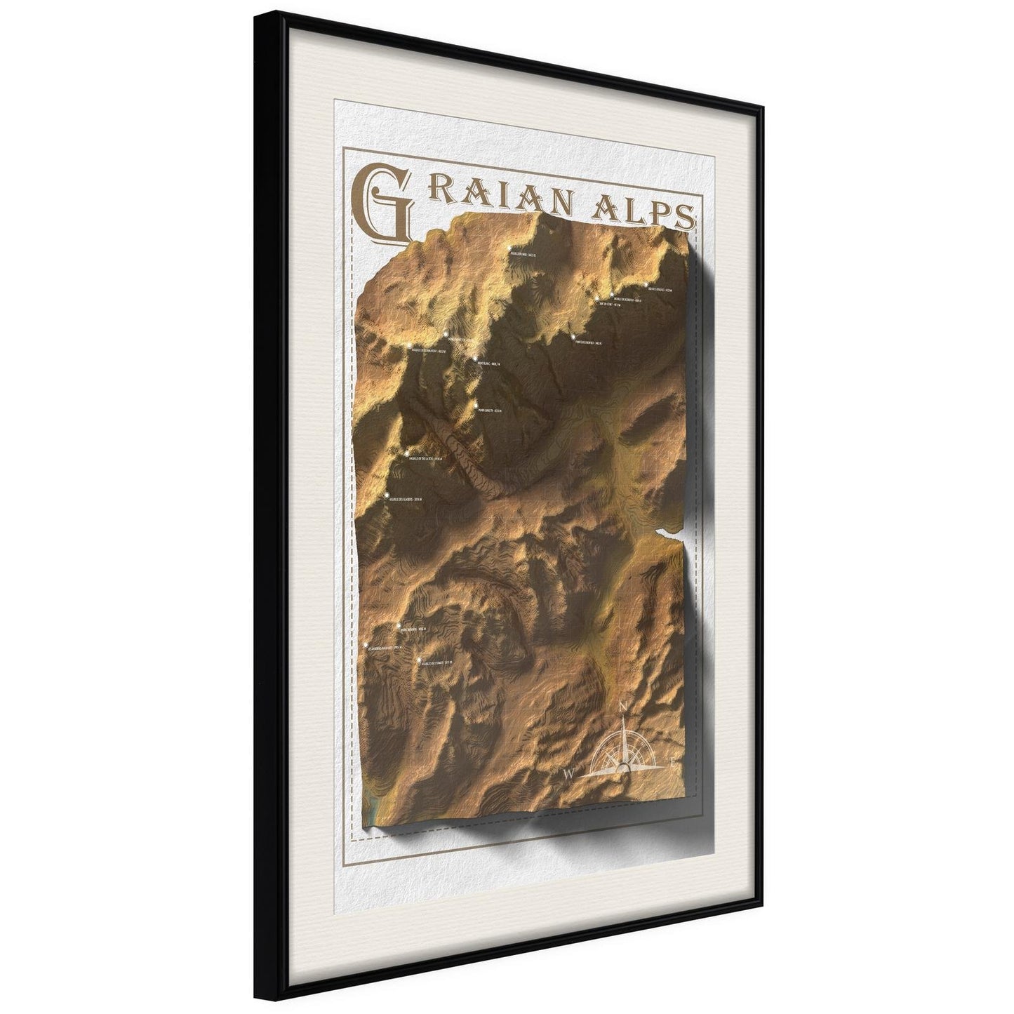 Reliefkarte: Grajische Alpen
