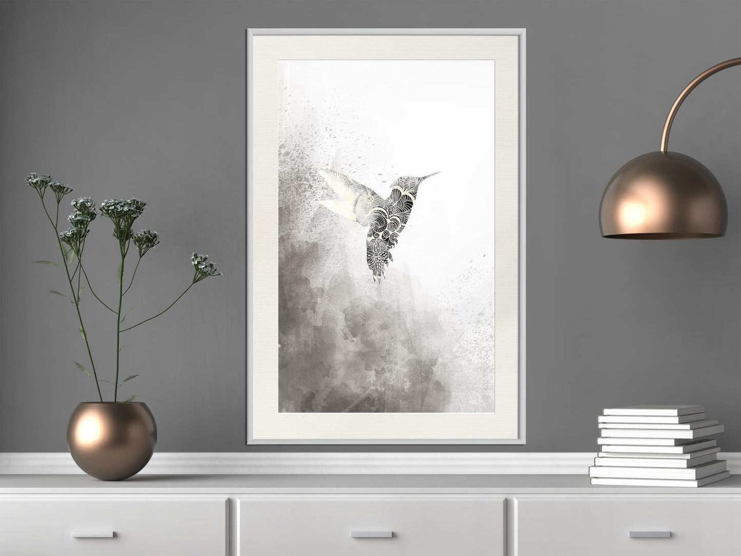 Hummingbird in Shades of Grey