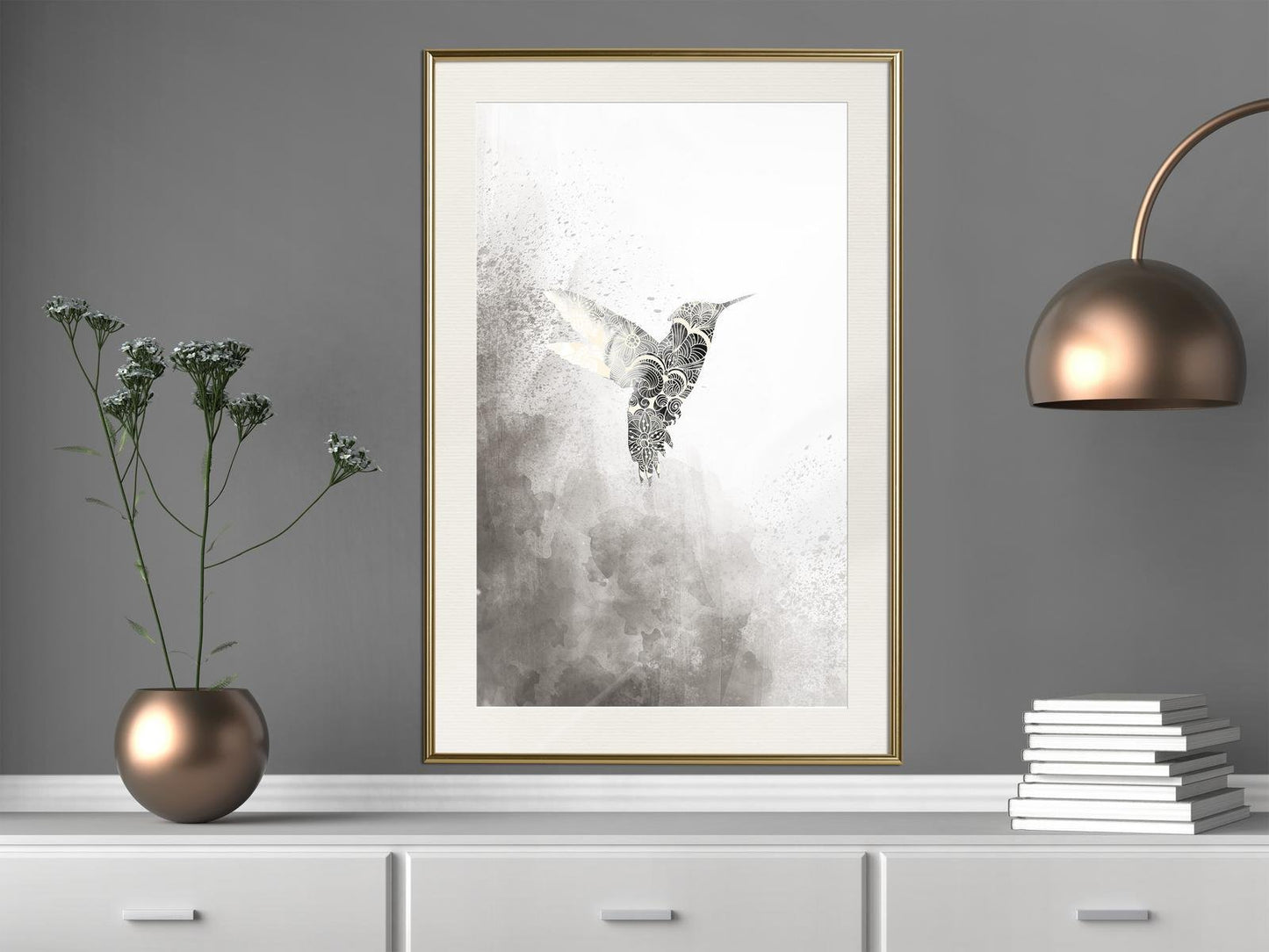 Hummingbird in Shades of Grey