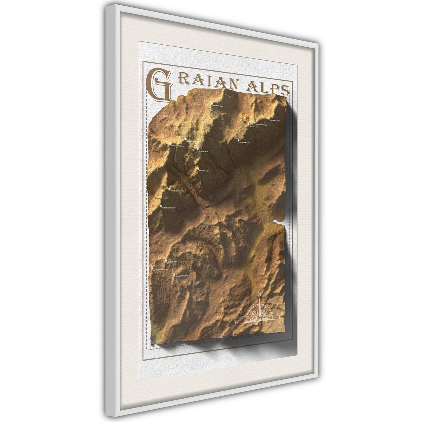 Reliefkarte: Grajische Alpen